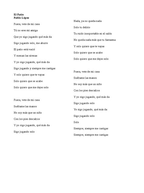El Patio Letra