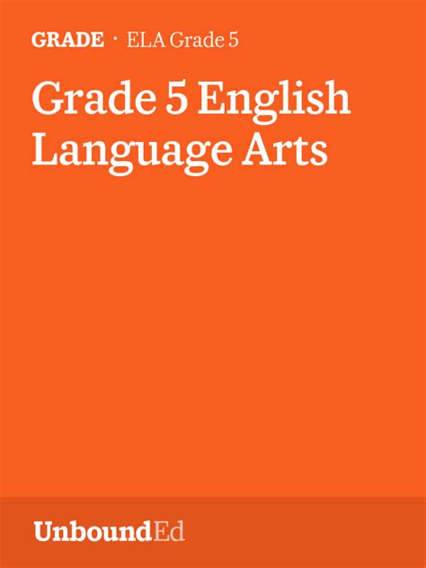 Ela G5 Grade 5 English Language Arts Unbounded Common Core Ela 5th Grade - Common Core Ela 5th Grade