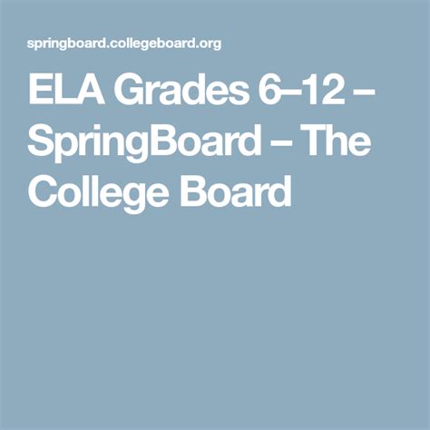 Ela Grades 6 12 Springboard College Board Springboard Ela Grade 7 - Springboard Ela Grade 7