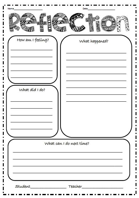 Ela Reflective Writing Worksheets Student Handouts Worksheet For Reflections Grade 7 - Worksheet For Reflections Grade 7
