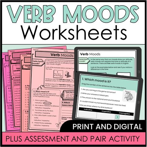 Ela Verb Moods Worksheets And Activity 7th 8th Verb Mood Practice Worksheet - Verb Mood Practice Worksheet