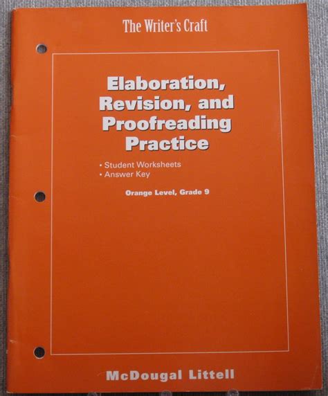 Elaboration Revision And Proofreading Practice Student Worksheets And Answer Key Orange Level Grade 9 The Writers Craft