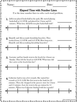 Elapsed Time Number Line Freebie By The Campbell Elapsed Time On Number Line - Elapsed Time On Number Line