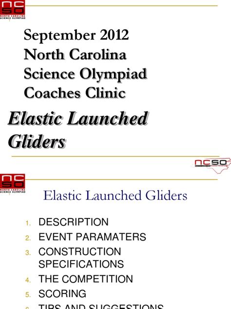 Elastic Launched Gliders Study Guide