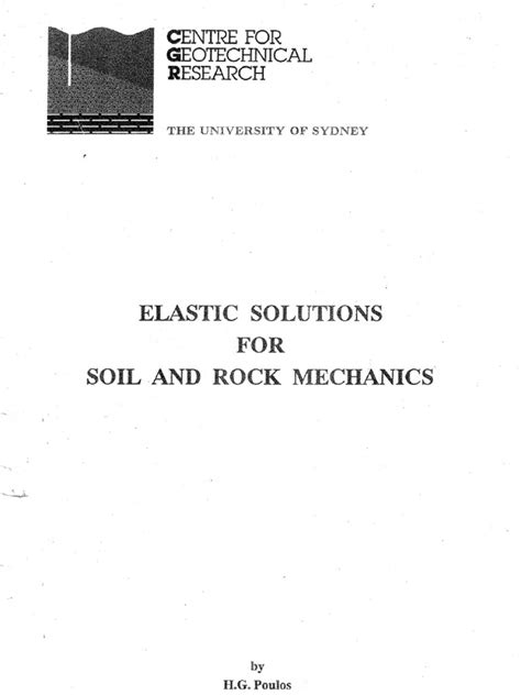 Read Online Elastic Solutions On Soil And Rock Mechanics 