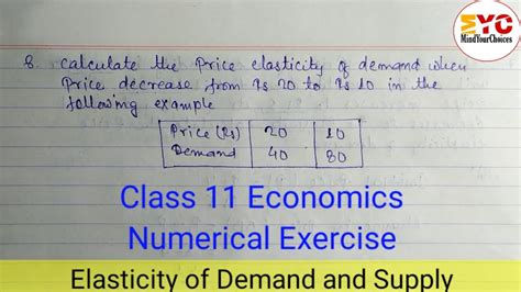 Elasticity Of Demand Numericals