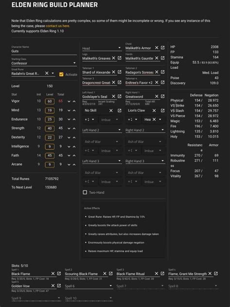 Elden Ring Build Planner