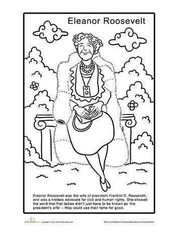 Eleanor Roosevelt Coloring Pages Learny Kids Eleanor Roosevelt Coloring Page - Eleanor Roosevelt Coloring Page