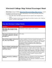 Electoral College Map Virtual Scavenger Hunt C Span The Electoral College Worksheet - The Electoral College Worksheet