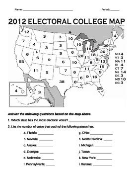 Electoral College Map Worksheet Education Com Color In Electoral Map - Color In Electoral Map