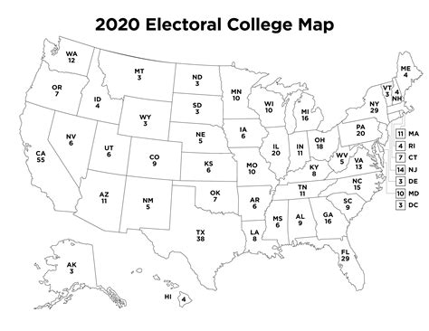 Electoral Map Coloring Page Color In Electoral Map - Color In Electoral Map