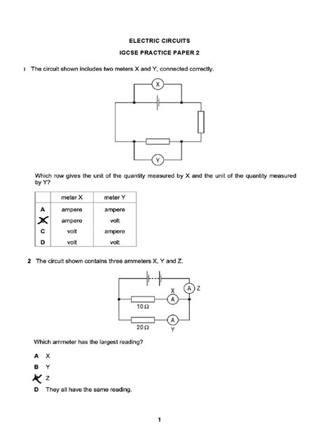 electric circuit answers