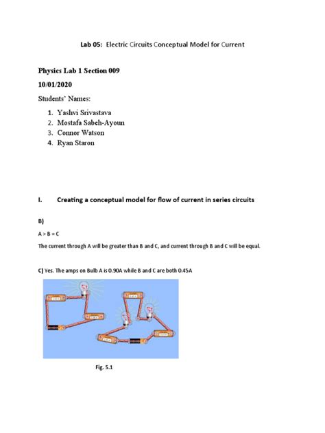 Electric Current Lab For Conceptual Physics