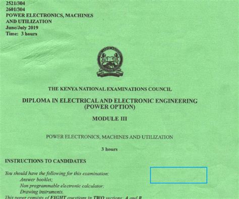 Electrical And Electronic Engineering Past Exam Papers