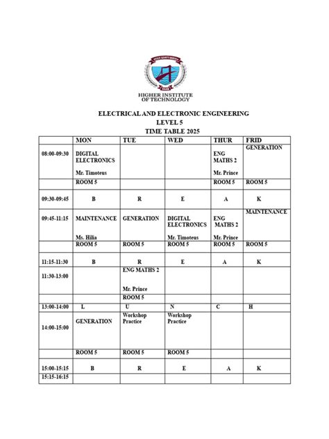 Electrical Electronic Engineering Level 5 Btec Higher