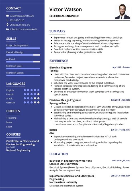 Electrical Engineer Cv Template Free Downloadable