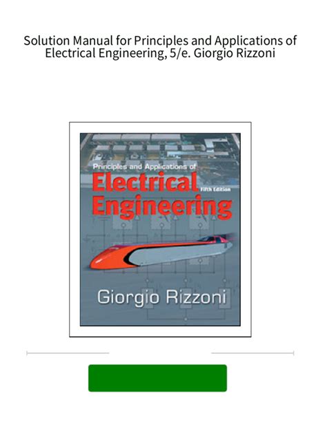 Electrical Engineering Giorgio Rizzoni Solution