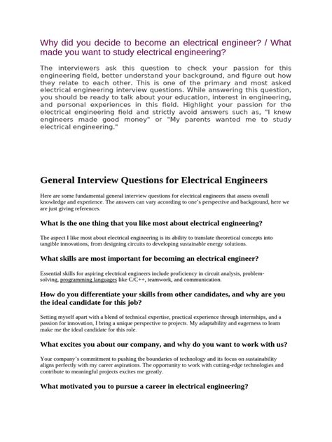 Electrical Engineering Interview Questions And Answers For Freshers Filetype