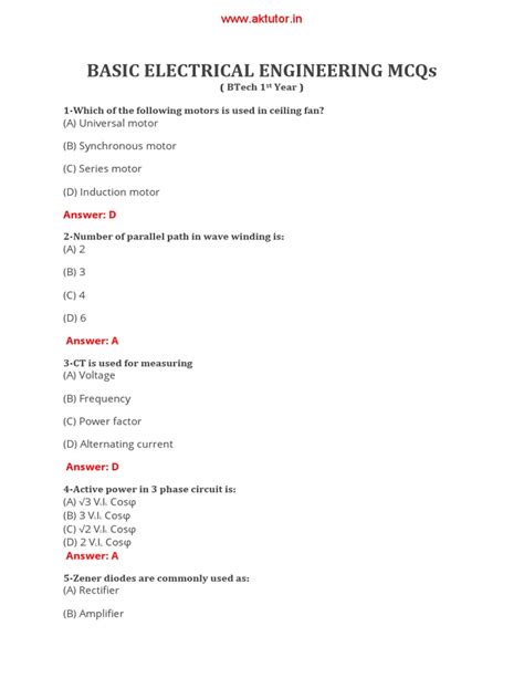 Electrical Engineering Mcqs By M Handa