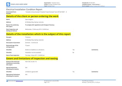 Electrical Installation Reports