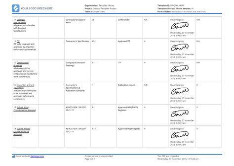 Electrical Itp Template