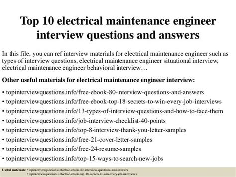 Electrical Maintenance Interview Questions And Answers
