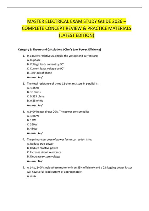 Electrical Master Guide Practice