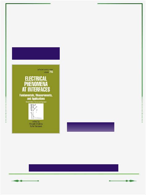 Electrical Phenomena At Interfaces Second Edition Fundamentals Measurements And Applications Surfactant Science