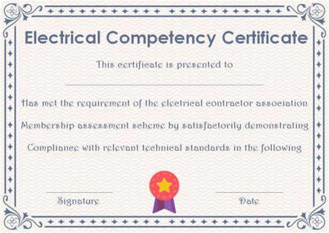 Electrical Supervisor Competency Certificate