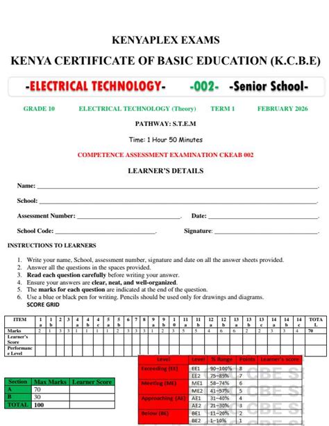 Electrical Technology Grade 10 Exam Papers 2013