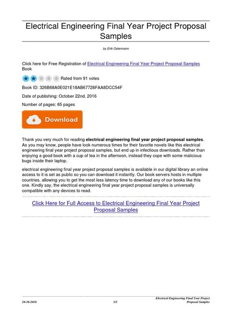 Full Download Electrical Engineering Final Year Project Proposal Samples 