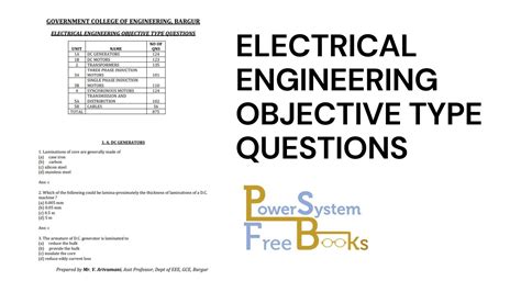 Read Electrical Engineering Objective Type Questions And Answers 