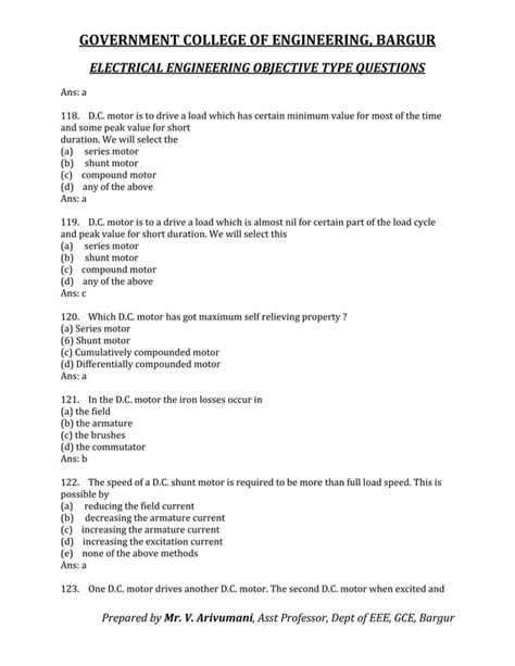 Read Electrical Engineering Objective Type Questions And Answers 