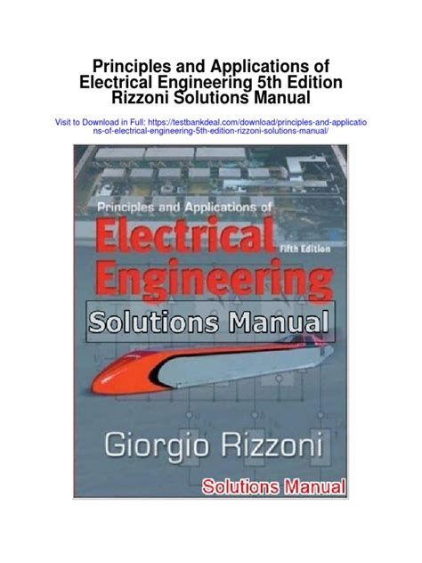 Download Electrical Engineering Rizzoni Solutions Manual 