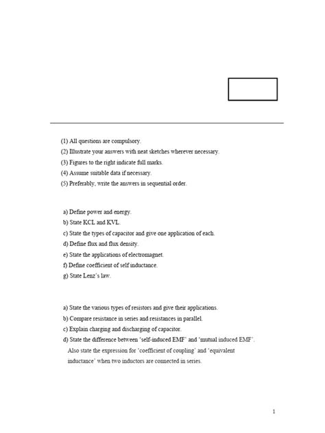 Download Electrical Engineering Sample Question Paper G Scheme 