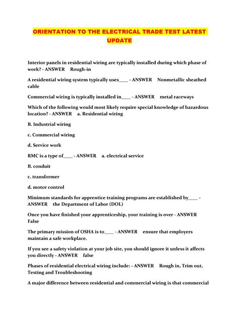 Read Electrical Engineering Trade Test Question Paper 