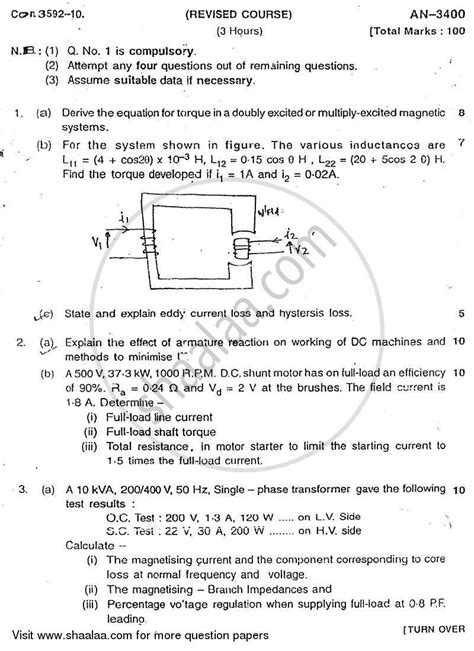 Read Electrical Machines Past Exam Papers 