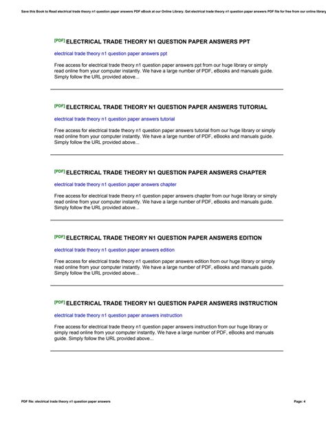 Download Electrical Trade Theory N1 Question Paper Answers 