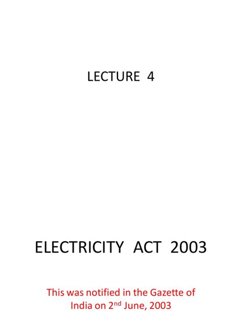 Electricity Act 2003 Pdf