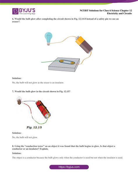Electricity And Circuits Class 6