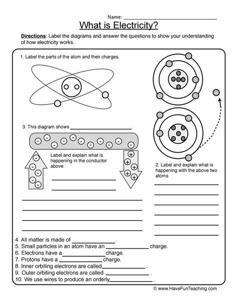 Electricity Worksheets Amp Facts What Is Is How Electricity Charge Worksheet 5th Grade - Electricity Charge Worksheet 5th Grade