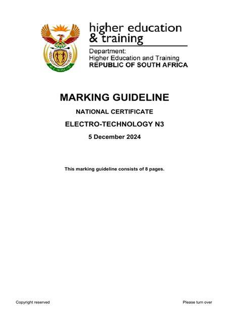 electro technology n3 memo november 2013