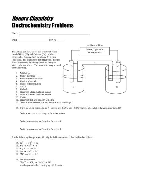 electrochemistry problems and solutions