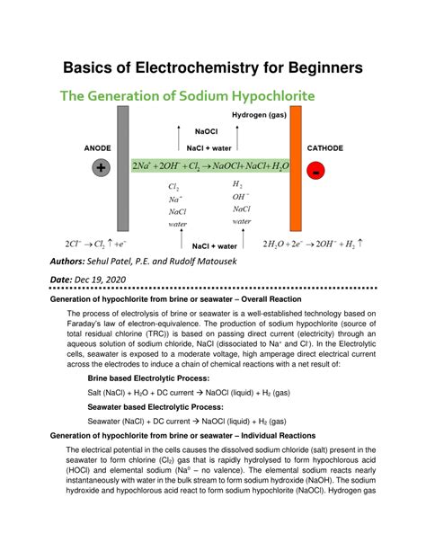 Electrochemistry The Basics With Examples