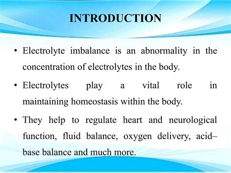 Electrolyte Imbalance Ppt