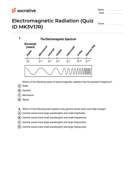 Electromagnetic Radiation Multiple Choice Questions Quiz Science 8 Electromagnetic Spectrum Worksheet Answers - Science 8 Electromagnetic Spectrum Worksheet Answers