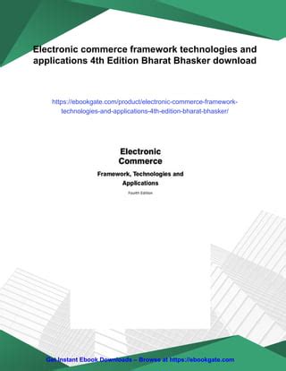 Electronic Commerce Chapter By Bharat Bhaskar