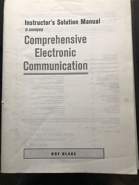 Electronic Communication Systems Blake Solutions Manual