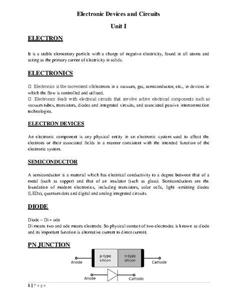 electronic devices and circuits notes for cse