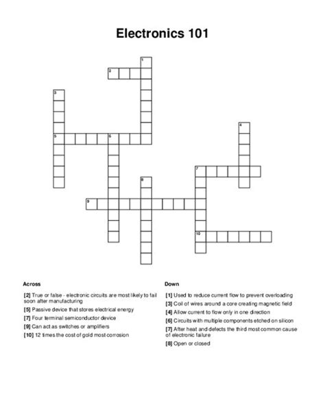 Electronic Examination Crossword